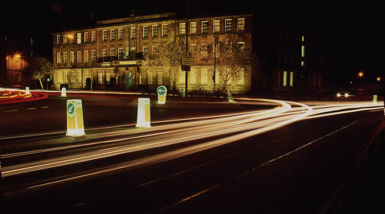 Traffic trails in Leith